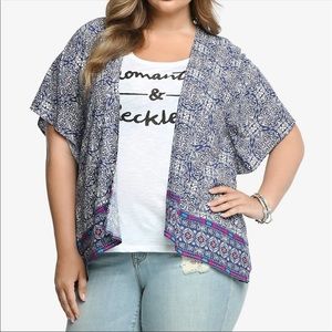 Torrid Medallion Tile Print Challis Kimono